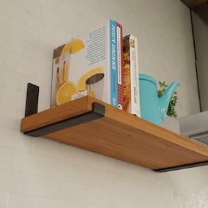 J Style Shelf Bracket, 1.5" wide Kitchen Shelf,  SOLD INDIVIDUALLY, Rustic Farmhouse Bracket, Heavy Duty Iron forged, Bathroom Entryway