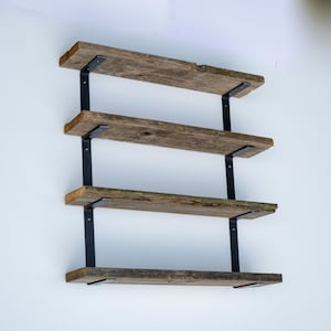 Quadruple Shelf Bracket, 1.5 Inch Heavy Duty Four tier Multi level bracket, Industrial Shelf Bracket, Modern Shelf Bracket
