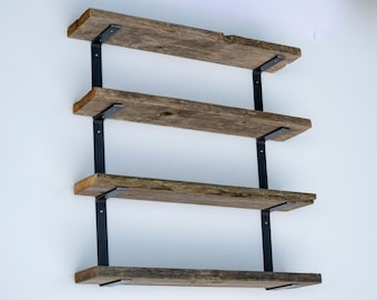 Quadruple Shelf Bracket, 1.5 Inch Heavy Duty Four tier Multi level bracket, Industrial Shelf Bracket, Modern Shelf Bracket