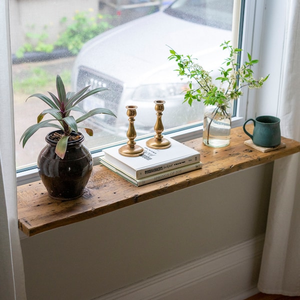 Window Sill Shelf Extension, Window Perch, Floating Farmhouse Shelf, Cat window shelf, Reclaimed Wood