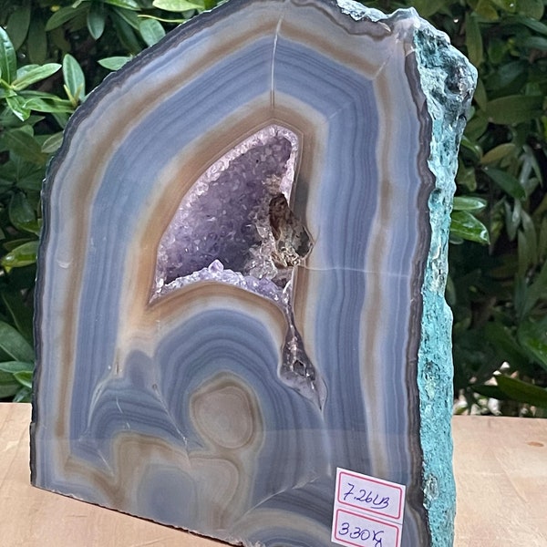 X-Large Polished Agate Geode, Agate Slice with Cut Base or Self Standing Agate Geode with Druzy Crystal, Raw and Polished Agate, Pick a Size