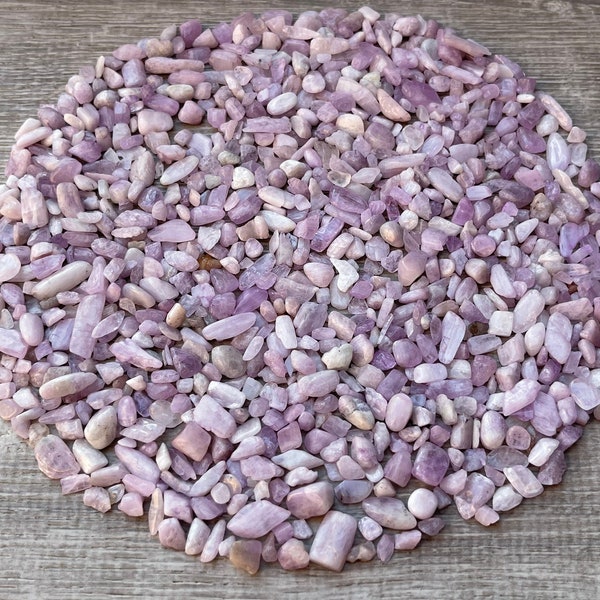 Grade A++ Kunzite Semi Tumbled Gemstone Mini Chips 5 - 12 mm, Polished Kunzite Crystal Chips, Wholesale Bulk Lot