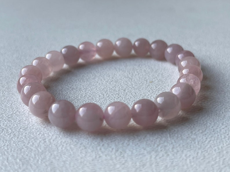 Grade A Rose Quartz Crystal Bead Bracelet 8mm Genuine image 3