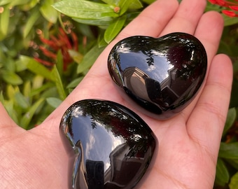 Black Obsidian Heart - Etsy