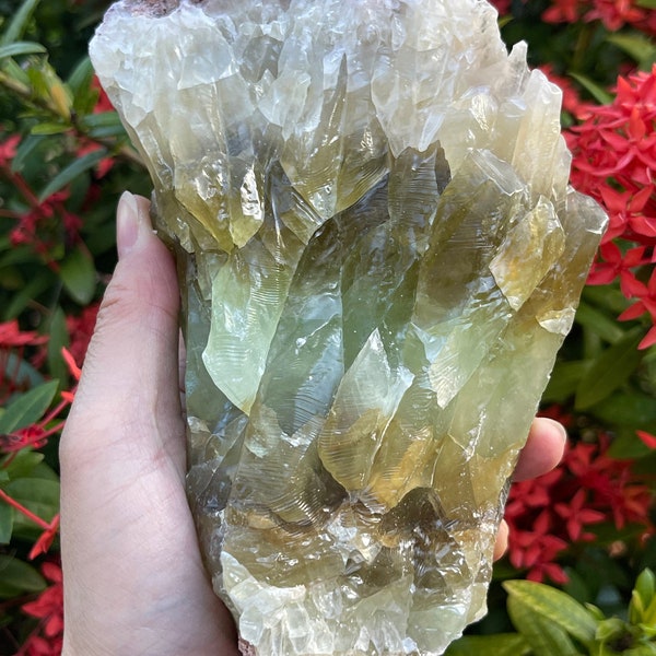 Grade A++ Extra Large Green Calcite Rough Natural Stones, 2.5-10" Raw Massive Calcite Green, Pick a Weight