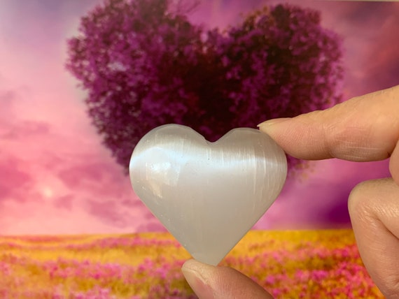 Selenite Heart Puffy Heart 2 Inches Palm Pocket - Etsy Selenite Heart Puffy Heart 2 Inches Palm Pocket - Etsy