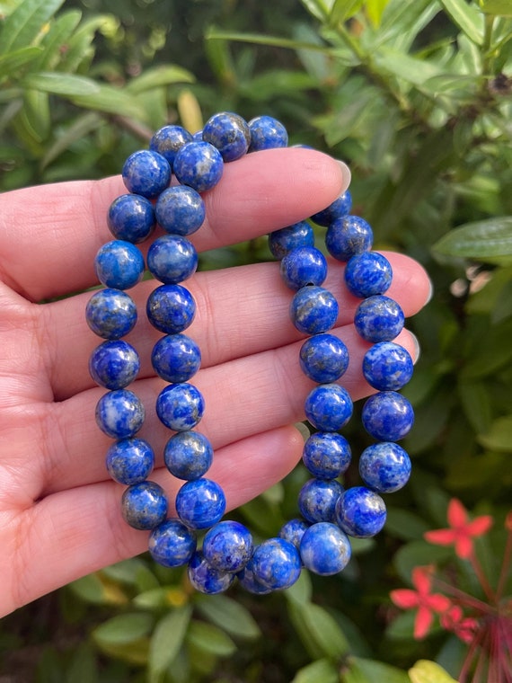 Afghanistan Blue Lapis Lazuli Bracelet A Grade 100% Natural Crystal Ge –  JING WEN CRYSTAL