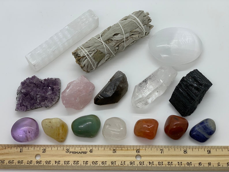 15 pcs Premium Crystals Healing Kit In Box with 7 Chakra Etsy