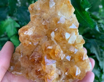 100/% Natural clear citrine Quartz Crystal carved \u201cwishes \u201cPendant silver necklace-24