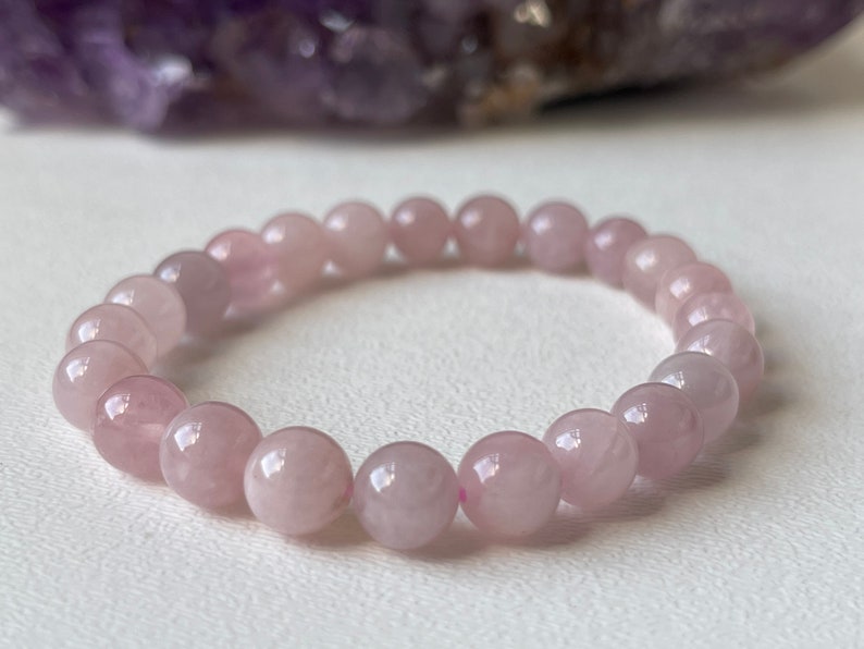 Grade A Rose Quartz Crystal Bead Bracelet 8mm Genuine image 7