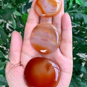 Carnelian Smooth Stones, 1.5"-2" Hand Polished Carnelian Worry Stone, Smooth Carnelian Gemstone, Palm Stone, Pocket Stone,Wholesale Bulk Lot