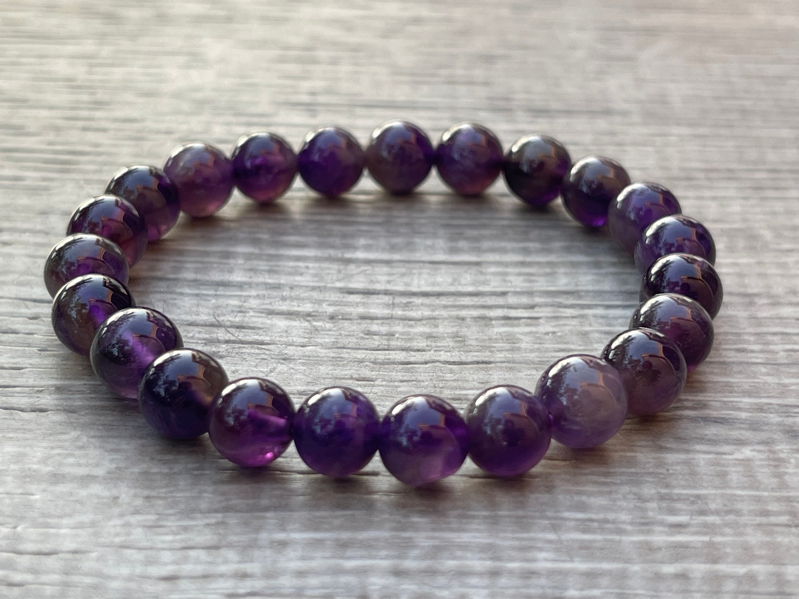 Grade A Amethyst Crystal Bead Bracelet 8mm Purple Amethyst - Etsy