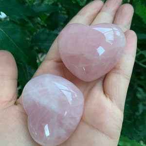 Large Rose Quartz Heart, 1.75" Polished Rose Quartz Puffy Heart, Rose Quartz Palm Stone, Love Stone, Worry stone, Wholesale Bulk Lot