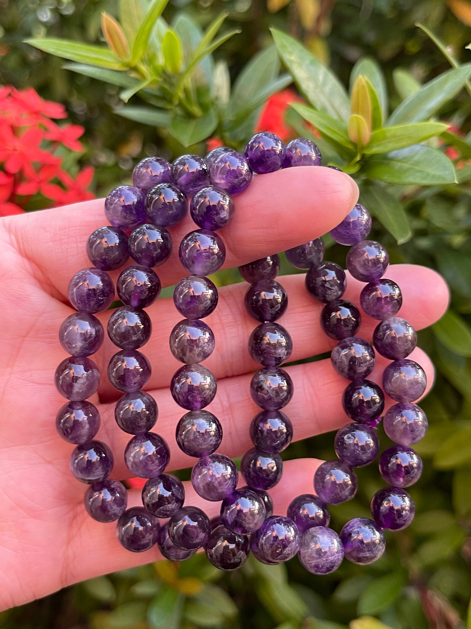 Grade A Amethyst Crystal Bead Bracelet 8mm Purple Amethyst - Etsy