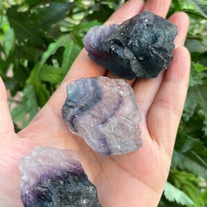 Grade A++ fluorite raw natural stone, 1.5 - 2 inches rough rainbow fluorite gemstone-  raw fluorite crystals, wholesale bulk lot