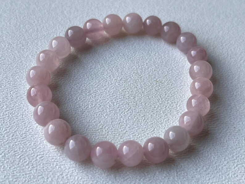 Grade A Rose Quartz Crystal Bead Bracelet 8mm Genuine image 5