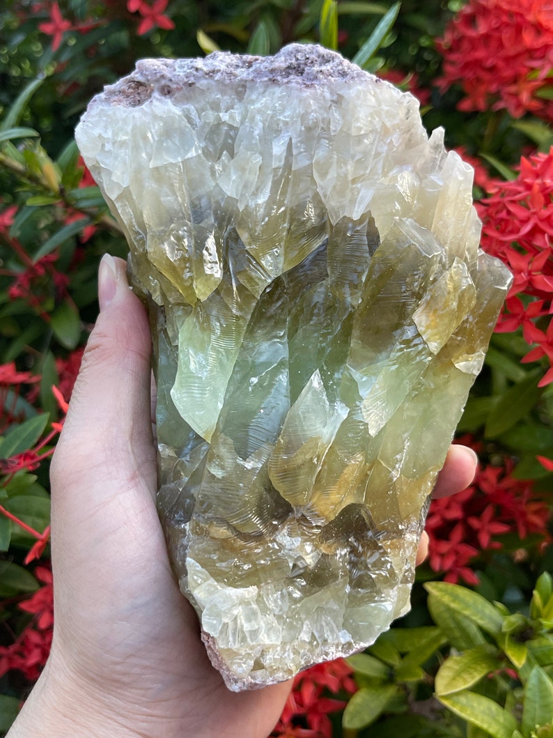 Grade A++ Extra Large Green Calcite Rough Natural Stones, 2.5-6' Raw Massive Calcite Green, Healing Crystals 