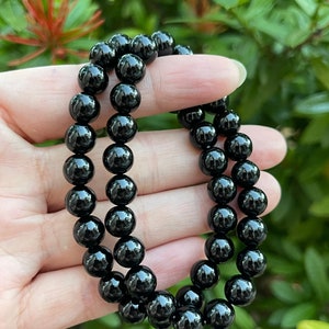 Grade A++ Black Onyx Crystal Bead Bracelet 8mm, Genuine Black Onyx Gemstone Bracelet, Grounding, Protection Stones, Gift for Men & Women