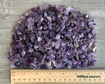 Grade A++ Amethyst Semi Tumbled Gemstone Mini Chips 4 - 9 mm, Amethyst Tumbled Chips, Amethyst Purple Tumbled Chips, Wholesale Bulk Lot