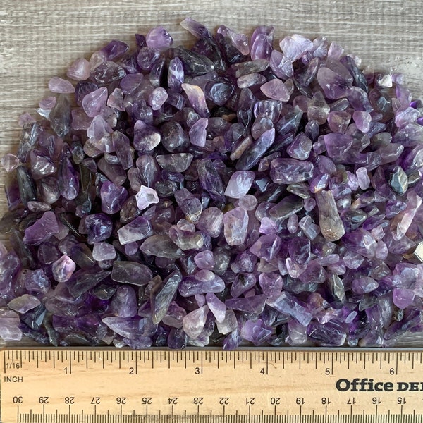 Grade A++ Amethyst Semi Tumbled Gemstone Mini Chips 4 - 9 mm, Amethyst Tumbled Chips, Amethyst Purple Tumbled Chips, Wholesale Bulk Lot