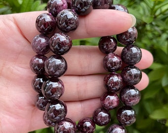Grade A++ Garnet Crystal Bead Bracelet 12mm, Genuine Garnet Gemstone Bracelet, Provide Energy and Compassion, Gift for Men & Women
