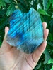 Natural Labradorite Slab, 1.25' - 6' Raw High Flash Specimen, Raw Labradorite free shape, Rough Labradorite, Labradorite Slice, Pick a Size 