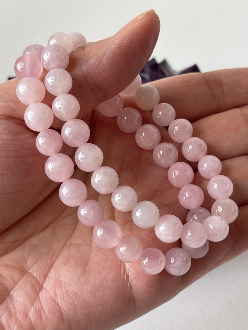 Grade A Rose Quartz Crystal Bead Bracelet 8mm Genuine image 6