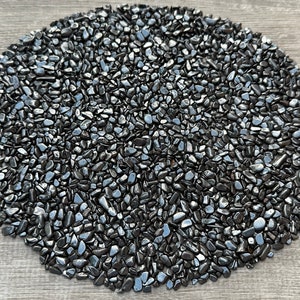 Grade A++ Hematite Semi Tumbled Gemstone Mini Chips 3 - 7mm, Hematite Tumbled Chips, Hematite Tumbled Chips, Wholesale Bulk Lot