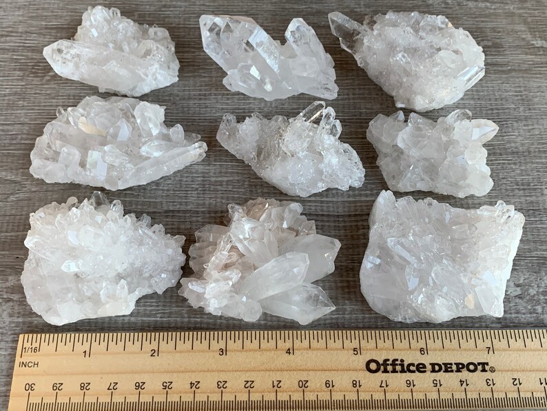 Grade A Clear Quartz Crystal Cluster 1.5  4 Inches Raw image 9