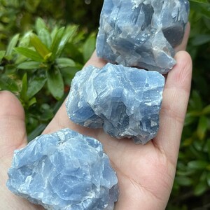 Grade A++ Large Blue Calcite Rough Natural Stones, 2-3" Raw Calcite Blue, Rough Calcite Blue, Healing Crystals, Pick How Many