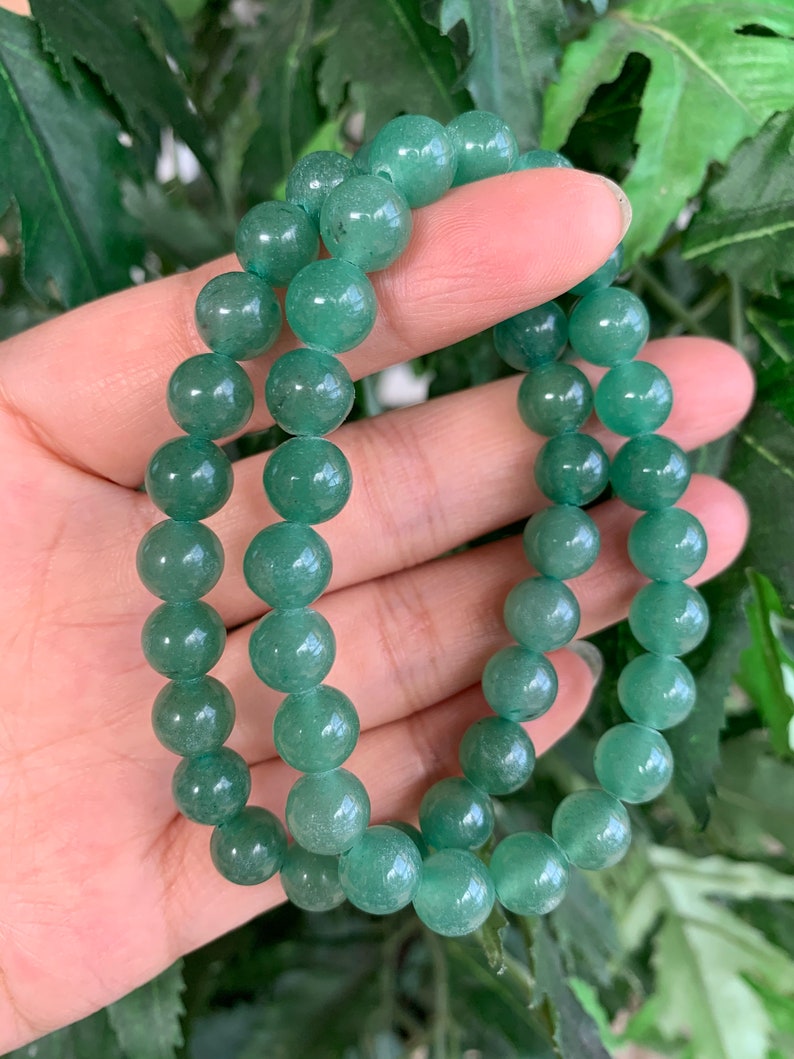 Grade A Green Aventurine Crystal Bead Bracelet 8mm Genuine image 1
