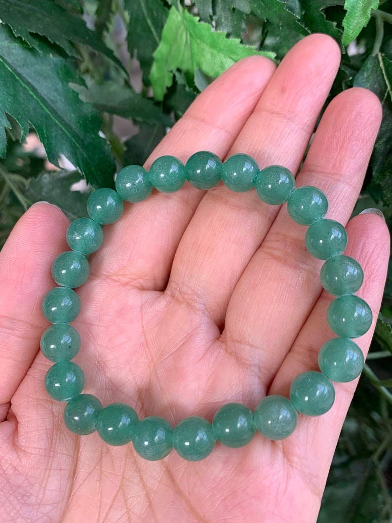 Grade A Green Aventurine Crystal Bead Bracelet 8mm Genuine image 3