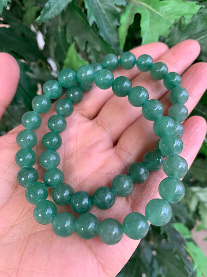 Grade A Green Aventurine Crystal Bead Bracelet 8mm Genuine image 2