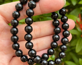 Grade A++ Black Obsidian Crystal Bead Bracelet 8mm, Genuine Black Obsidian Gemstone Bracelet, Lucky Stones, Gift for Men & Women