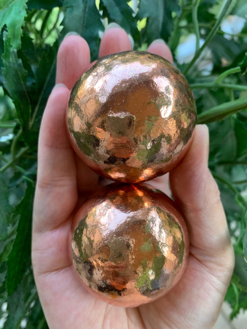 Extra Large Copper Balls Spheres 50mm Healing Stones Healing Etsy