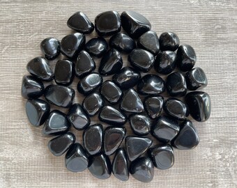 *3* Black Sheen Obsidian Tumbled Stone 20-25mm QTY3 Stones Healing Crystal