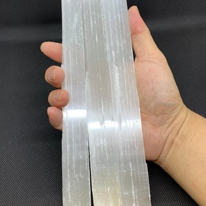 Selenite Sticks 9-10 Inches Long, Natural White Crystal Selenite Wand Blades, Rough Raw Crystal Bar, Healing Crystals, Bulk Wholesale Lot