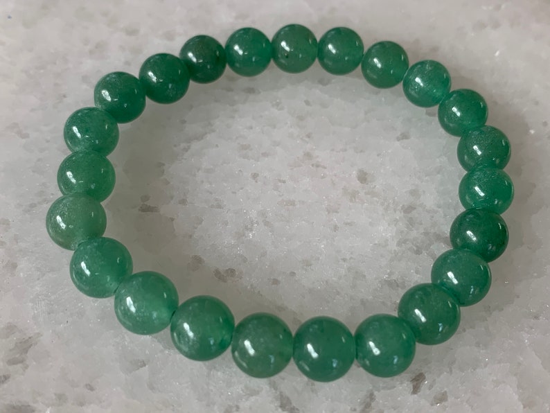 Grade A Green Aventurine Crystal Bead Bracelet 8mm Genuine image 4