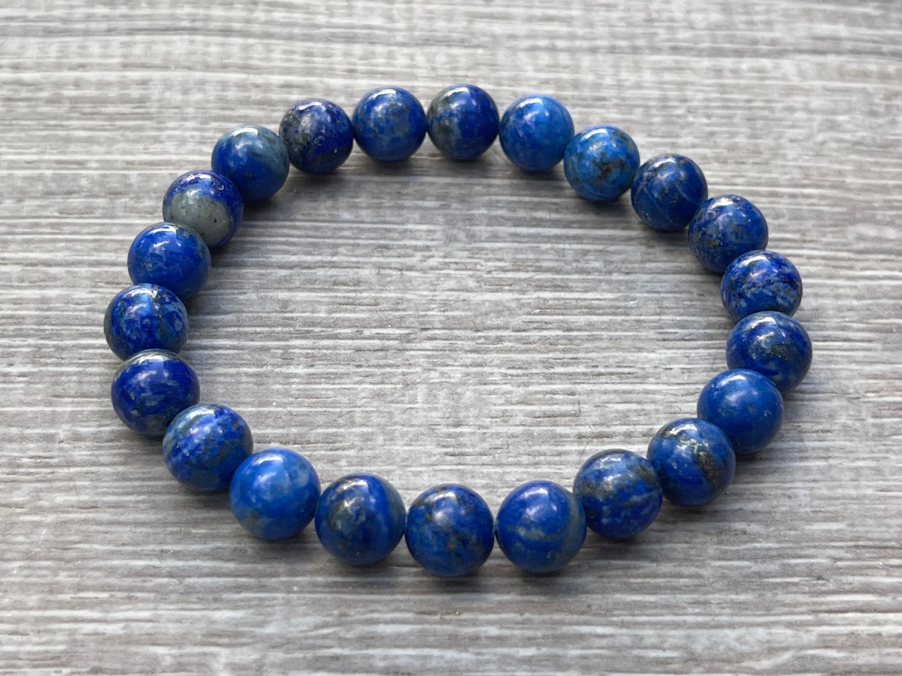  Forziani 10mm Lapis Lazuli Beaded Bracelet for Men - Prosperity  and Wisdom - High Quality Stretch Navy Blue Gemstone Beads Mens Bracelet  Size Medium - Made in USA - Gift For