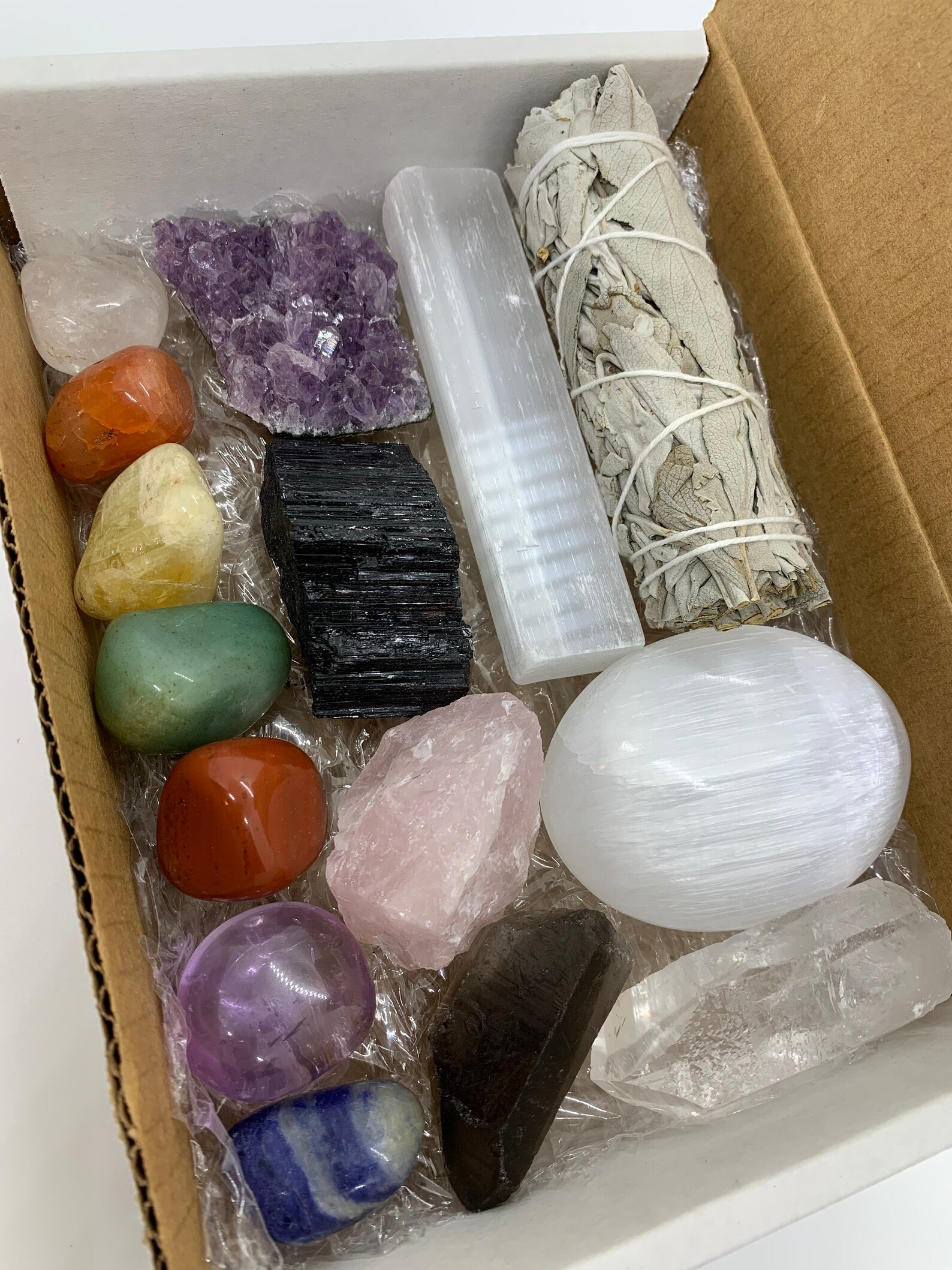 15 Pcs Premium Crystals Healing Kit in Box With 7 Chakra Etsy Canada