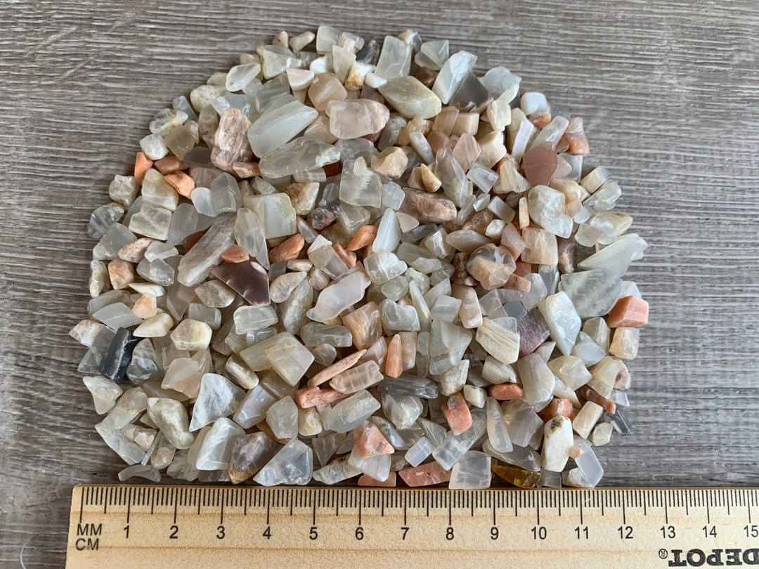 Grade A Moonstone Mix Semi Tumbled Gemstone Mini Chips 5 15 Mm, Polished Moonstone Mix Crystal