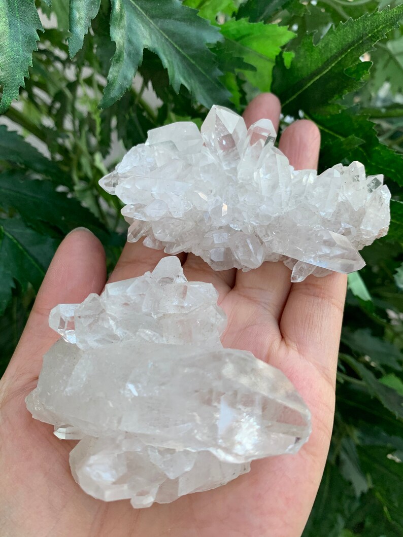 Grade A Clear Quartz Crystal Cluster 1.5  4 Inches Raw image 8