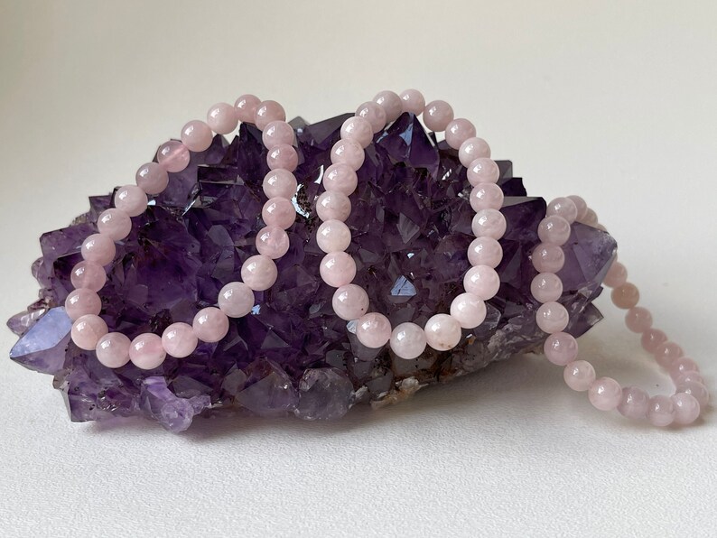 Grade A Rose Quartz Crystal Bead Bracelet 8mm Genuine image 9