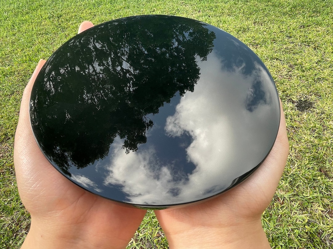 3 4 5 6 & 8 Black Obsidian Scrying Mirror, Black Obsidian Mirror, Black