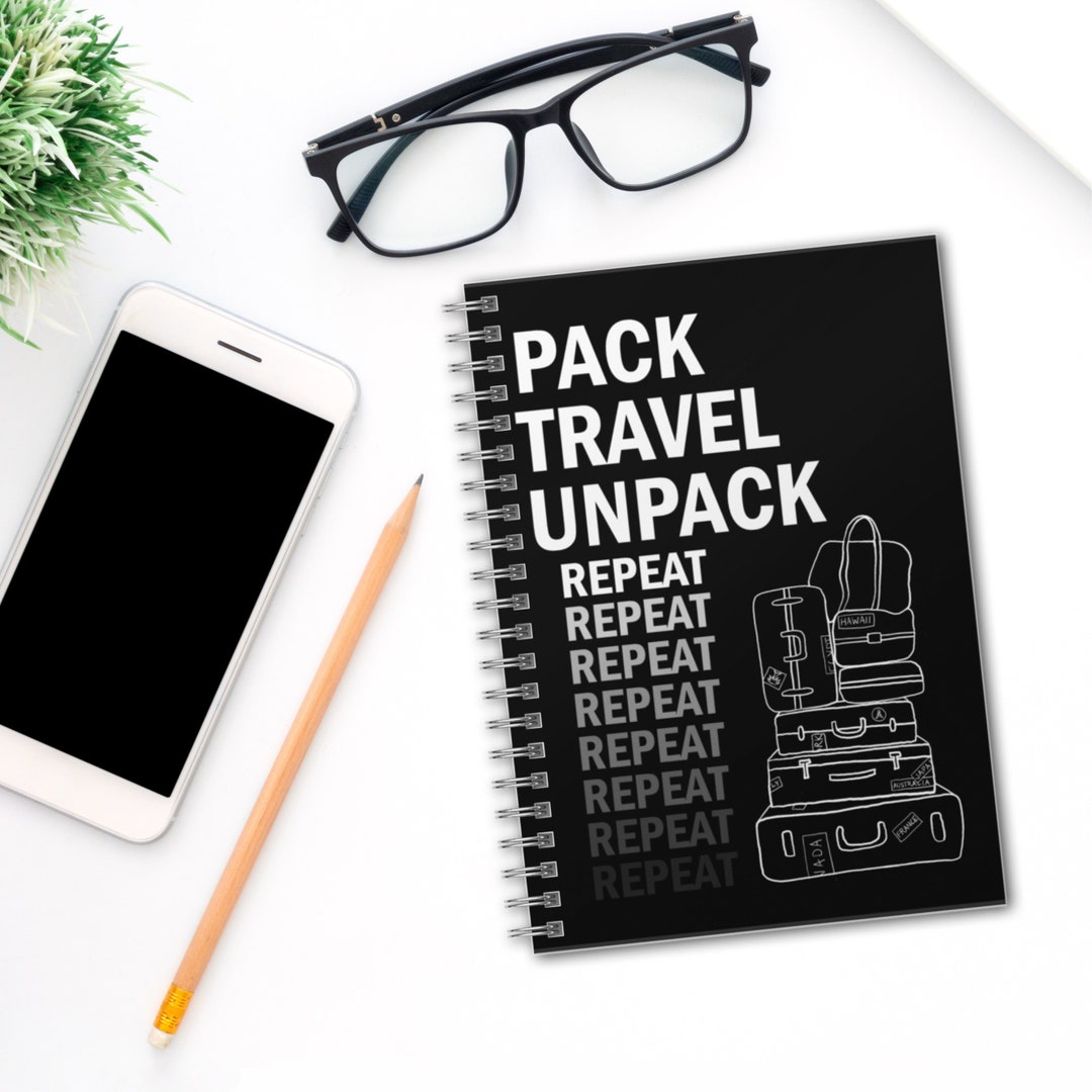 Travel Notebook, Spiral Notebook, Travel Journal, Ruled Line Notebook ...