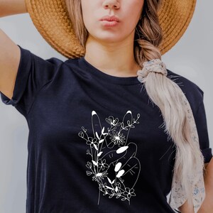 Floral Peace Sign Graphic Tee - Bella Canvas Unisex T-Shirt