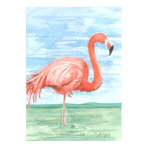 Flamingo 8x10 Original Watercolor