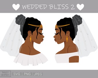 Download Art Collectibles Clip Art African American Black Wedding S447 Afrohair Bride Woman Bride Groom Silhouette Svg Cutting File Dxf Png Afro Bridal Clipart