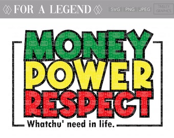 MONEY POWER RESPECT // Music Tribute Svg, Rap Music Svg, Hip Hop Svg, In Tribute Png, Graphics for Crafting, Musical Rap Tribue Graphics