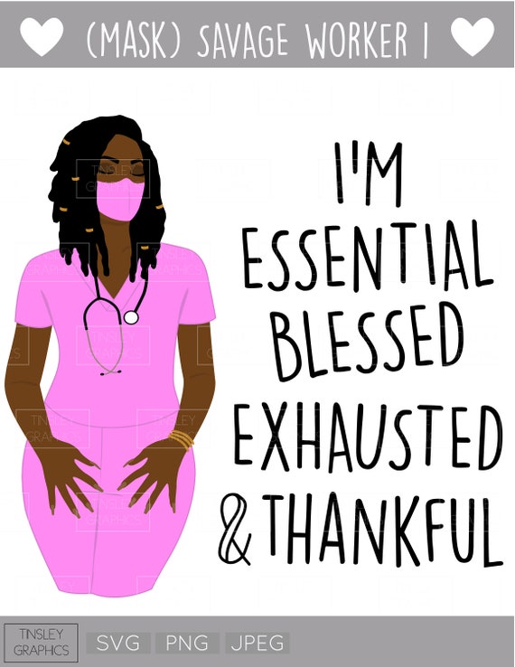 Download Masked Savage Worker 1 African American Svg Natural Hair Etsy